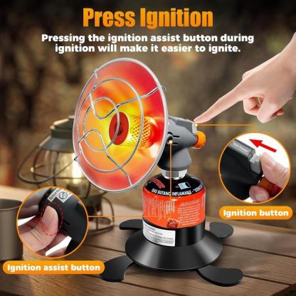 8500BTU Portable Propane Heater – Reinforced Base & Tank Holder ⛽